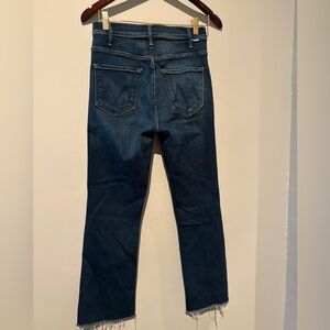 MOTHER Deep Indigo Cropped Jeans